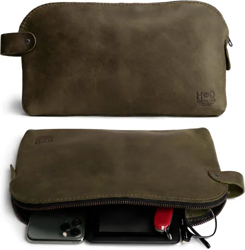 Vista 9 de Hide & Drink, Bolsa grande rústica multiusos para cables y cargadores, bolsa de viaje, bolsa multiusos, cuero de grano completo, hecho a mano