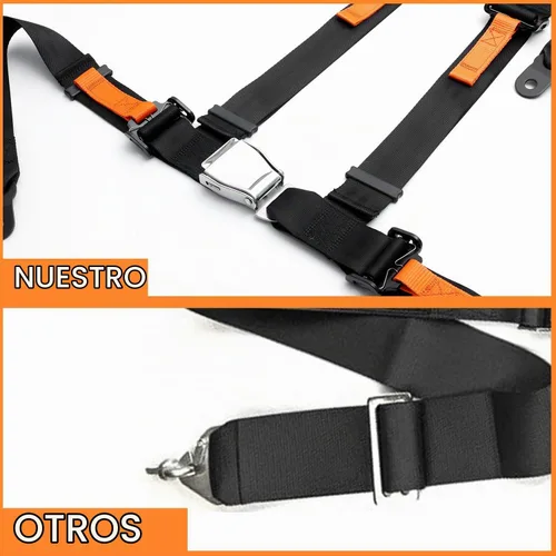 Vista 8 de Yakitoko Juego de arnés de seguridad universal de 4 puntos de 2 pulgadas para Go Kart, UTV, ATV, Racing Negro