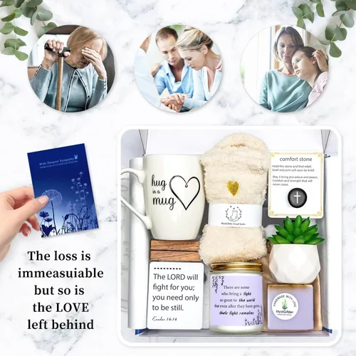 Vista 3 de Canastas de regalo de condolencias – Caja de regalo de condolencias por pérdida de un ser querido, cesta de regalo de perdida de perdida, regalos