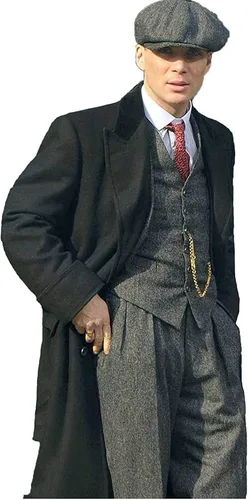 Vista 2 de Peaky Blinders Thomas Shelby lana negra larga moda gabardina