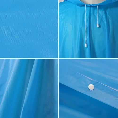 Vista 78 de Ponchos de lluvia reutilizables con capucha con cordón para adultos, abrigo de lluvia grueso impermeable, 2 paquetes