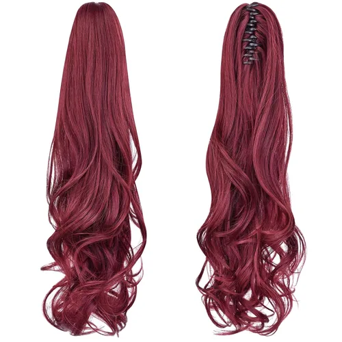 Vista 51 de extensión de cola de caballo, extensión de pelo con pinza de 12" cola de caballo rizada corta Extensión de pelo sintético de aspecto natural
