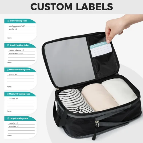Vista 98 de BAGAIL 4 Set/6 Set Ultraligero Compresión Embalaje Cubos Organizador de Embalaje para Accesorios de Viaje Equipaje Maleta Mochila