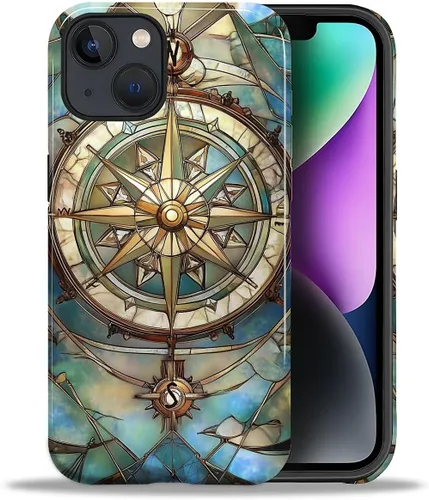 Vista 147 de ZHEGAILIAN Funda para iPhone 11, carcasa dura a prueba de golpes + silicona suave 2 en 1 híbrida, parachoques a prueba de caídas - Vidrio manchado