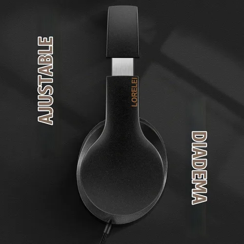 Vista 2 de LORELEI X6 Auriculares Over-Ear con Micrófono, Ligeros Plegables y Portátiles con Graves Estéreo con Cable de 1.45M Sin Enredos para Smartphone