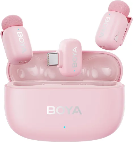 Vista 13 de BOYA Mini 2 Micrófono Lavalier Inalámbrico para iPhone 15/16/17, Teléfono Negro