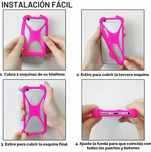 Vista 4 de Zittop Funda universal para parachoques de teléfono inteligente, funda elástica de silicona suave para teléfonos de 5.2 pulgadas, tamaño de 4 a 6.5