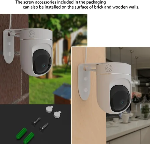 Vista 5 de Teccle Soporte de pared adhesivo para Eufy Indoor Cam E220 P24, sin taladrar sin herramientas, instalación sin daños