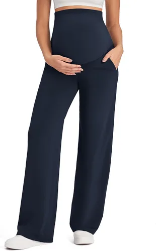 Vista 23 de G4Free EverGoing - Pantalones de maternidad sobre el vientre, pantalones de Negro