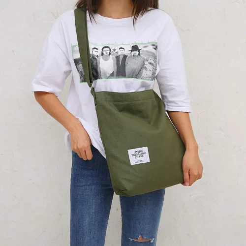 Vista 6 de Covelin - Bolso de hombro de lona para mujer, clásico, informal, estilo bohemio, bolso de mano o cruzado, tamaño grande