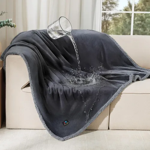 Vista 25 de Cobija impermeable para mascotas, a prueba de líquidos y orina, para sofá, cama, sillón, reversible, vellón, forro polar, protector de muebles