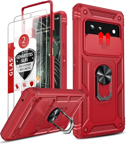 Vista 9 de LeYi Funda para Google Pixel 6: Funda para teléfono para Pixel 6 con cubierta deslizante para cámara + [2 paquetes] Protector de pantalla de vidrio