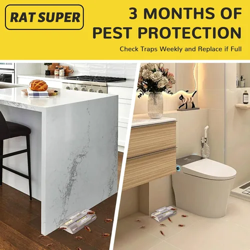 Vista 3 de Trampas de pegamento para cucarachas en forma de casa (paquete de 2) trampas adhesivas fáciles de usar para un control eficaz de cucarachas aptas
