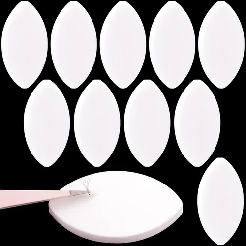 Vista 10 de OIIKI Esponja de práctica en forma de ojo – 10 esponjas de ejercicio de pestañas para principiantes – Suministros para extensiones de pestañas