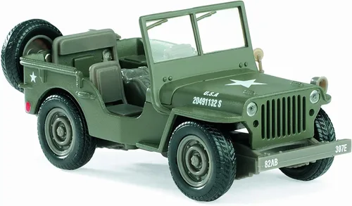 Vista 2 de New-Ray Jeep Willys Ejército de EE. UU., Verde Militar 54133-1/32 Escala Diecast Model Toy Car