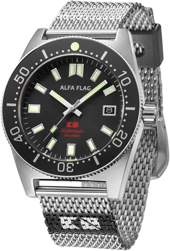 Vista 2 de ALFA FLAG Hydromatic - Reloj deportivo automático profesional para hombre de 656.2ft660 pies
