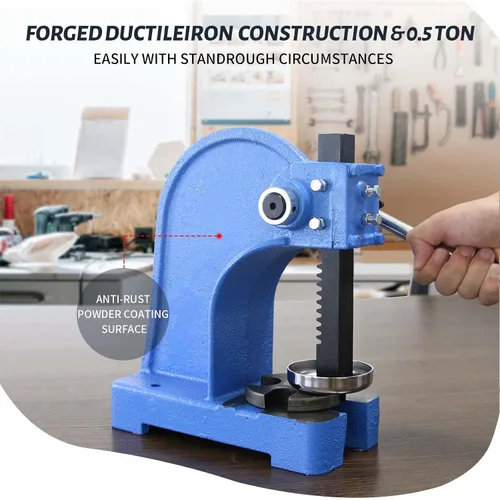 Vista 8 de Arbor Press 0.5 toneladas,Máquina manual de prensa de punzonado de escritorio,Altura de trabajo de 4,48 pulgadas,Cuerpo de hierro fundido de prensa