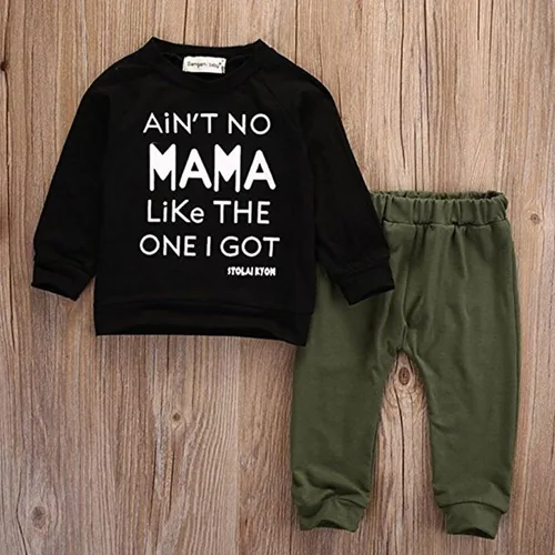 Vista 3 de Conjunto de ropa de otoño e invierno para bebé, conjunto de ropa estampada con pantalones de 0 a 3 años