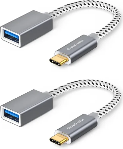 Vista 10 de CableCreation Adaptador USB C a USB hembra de 90 grados, cable USB C OTG, tipo C a USB A, conector hembra compatible con MacBook Pro Air, iPad
