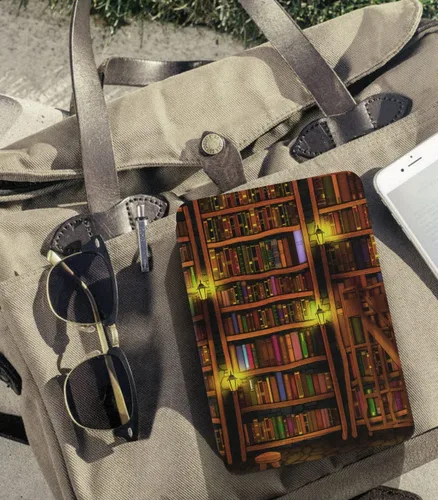 Vista 8 de MoKo Funda compatible con Kindle Basic de 11.ª generación 2024/2022 2-Biblioteca retro