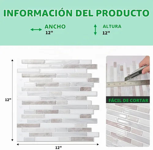Vista 4 de LONGKING Protector contra salpicaduras de mármol despegable y adhesivo de 10 hojas para cocina, protector contra salpicaduras de azulejos