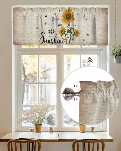 Vista 22 de Cenefa de cortina con lazo rojo de Navidad para ventanas, sala de estar, cocina, baño, granja, bolas de Navidad de acuarela con diseño de bayas