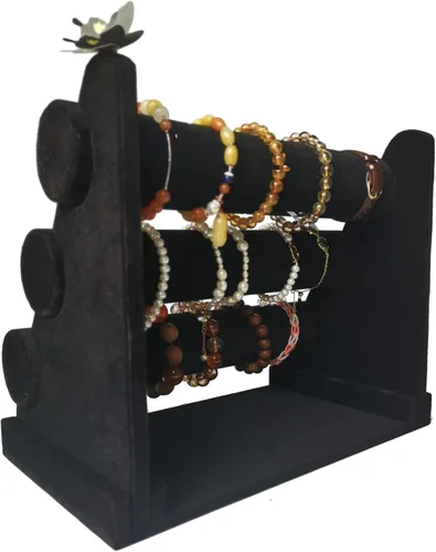 Vista 4 de Joyería Pulsera Collar Estante Expositor Titular De Imitación De Cuero, Cuero