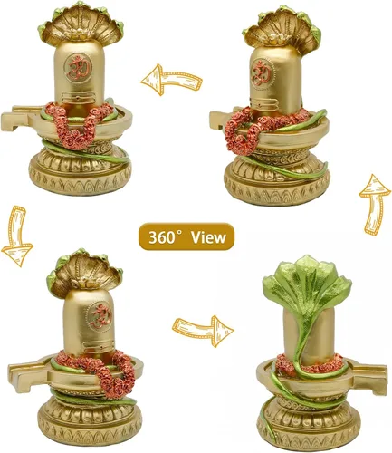 Vista 3 de alikiki Dios hindú Shiva Lingam Estatua - India Templo Mandir Murti Señor Ídolo Templo indio Pooja Artículo Puja Escultura Religiosa Diwali Regalos