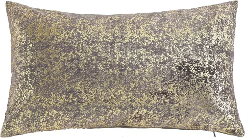 Vista 8 de Deeprove Funda de almohada oblonga de 12 x 20 pulgadas, estampado metálico de ambos lados con lámina dorada brillante, decoración de terciopelo Beige