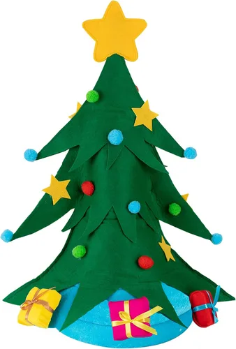 Vista 4 de JOYIN Divertido sombrero de árbol de Navidad, sombreros de Papá Noel unisex de felpa para celebraciones de disfraces, recuerdo de fiesta