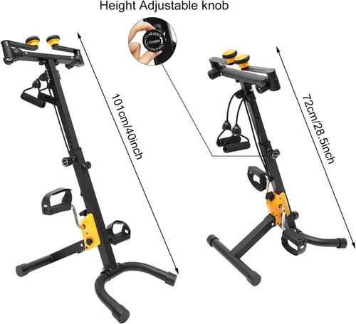 Vista 4 de Bicicletas estacionarias para gimnasio en casa, bicicleta de ejercicio/bicicleta ejercitadora de pedales con altura ajustable para bicicleta