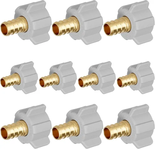 Vista 8 de (Znkiok Paquete de 2) Adaptador giratorio NPT hembra de 1/2 pulgada Pex x 1/2 pulgadas, accesorios Pex de latón, conector de grifo de línea de agua