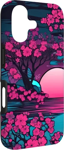 Vista 3 de Synthwave Cherry Blossoms Case for iPhone 17