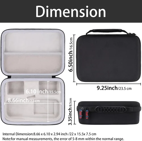 Vista 2 de khanka Estuche rígido de transporte para DYMO LetraTag LT-100H / 100H Plus - Bolsa protectora de almacenamiento de viaje para DYMO LT100H, cinta