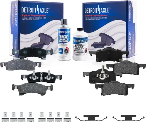 Vista 88 de Detroit Axle - Pastillas de freno de cerámica delanteras Reemplazo de pinza de freno derecha para Dodge Ram 1500 Dakota, Ram 1500 Classic - Juego