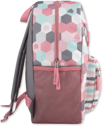 Vista 3 de Mochila para niña con apliques de peluche y bolsillos múltiples