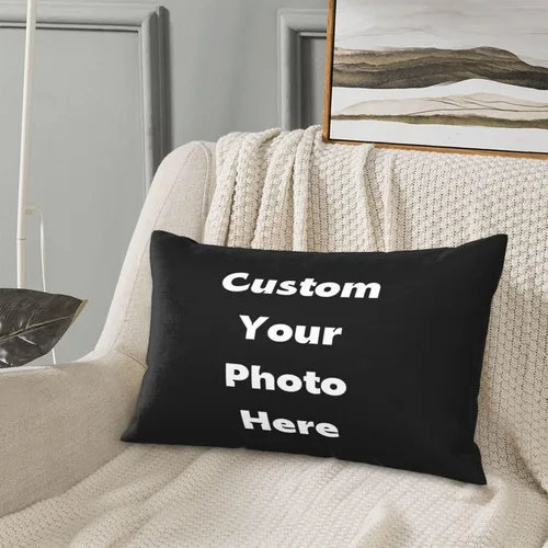 Vista 8 de Funda de almohada personalizada con nombre y imagen, texto, funda de almohada personalizada para dormitorio, sala de estar, oficina, sofá, 14 x 20