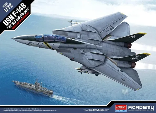 Vista 7 de Academy 1/72 US Navy F-14B Tomcat VF-103 Jolly Rogers modelo de plástico 12578