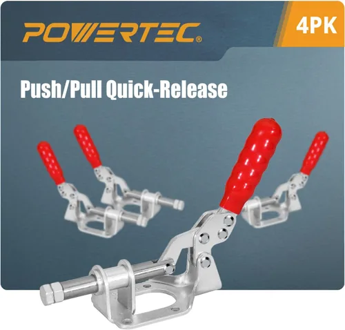 Vista 9 de POWERTEC Abrazadera de palanca grande de 6 pulgadas con tuercas y arandelas, pie de abrazadera de gran tamaño compatible con abrazaderas de palanca