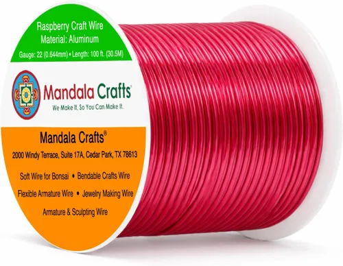 Vista 213 de Mandala Crafts - Alambre de aluminio anodizado de calibre 22 para hacer joyas - 137.2 m de alambre flexible surtido y coloreado - Doble para bonsái