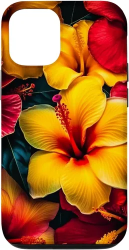 Vista 28 de Hawaiian Tropical Yellow Red Hibiscus Plumeria Case for iPhone 17