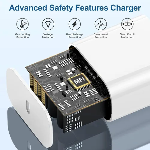 Vista 4 de Cable de carga Apple Watch 3 en 1, cable de carga magnético rápido de 1.8 m iWatch/USBC/Lightning a USB C y bloque de pared tipo C para iWatch