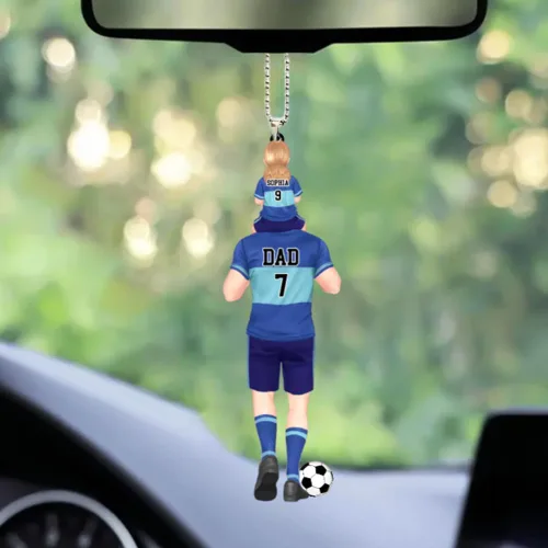 Vista 16 de Adorno de fútbol personalizado, adorno de Navidad de jugador de fútbol personalizado con nombre y número, regalo deportivo único para hombres