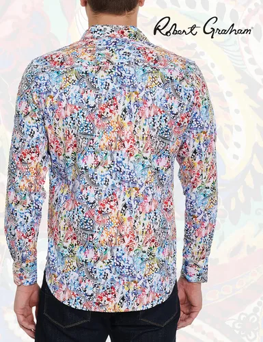 Vista 4 de Robert Graham Camisa tejida de manga larga Protoform para hombre