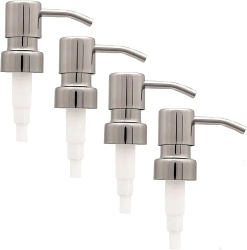 Vista 18 de Bombas dispensadoras de jabón y loción de acero inoxidable, reemplazo para tus botellas (negro mate, paquete de 2)