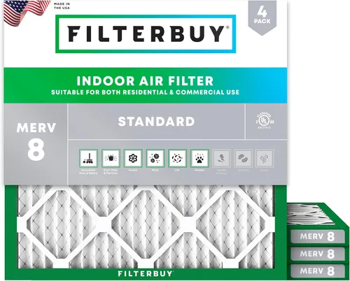 Vista 31 de Filterbuy - Filtros de aire de repuesto MERV 8, protección contra el polvo, plisados, para caldera y sistema HVAC, 20 x 25 x 1 pulgadas, paquete