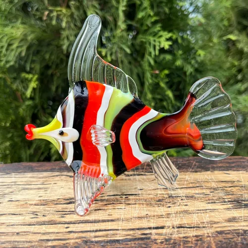 Vista 7 de Figura de pez de cristal – Pescado de Murano en miniatura soplado a mano – Decoración de acuario de cristal artístico – Adorno de pecera pequeño
