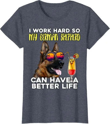 Vista 36 de Camiseta I Work Hard So My German Shepherd Can Have A Better Life Negro