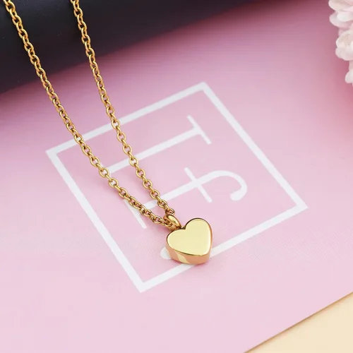 Vista 2 de Joyería de cremación de corazón pequeño para cenizas de acero inoxidable 316L colgante de urna conmemorativa personalizada joyería de recuerdo