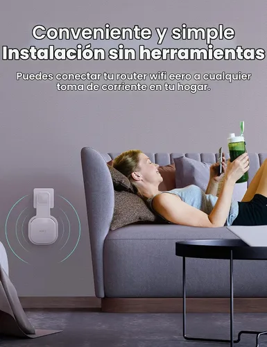 Vista 4 de DG-Direct Soporte de montaje en pared para eero 6 y eero 6+ Router Mesh Wi-Fi System, sin cables desordenados, soporte de montaje de pared para eero